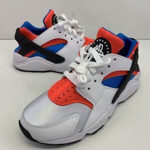 Women's Nike Air Huarache Run White Crimson Red Blue